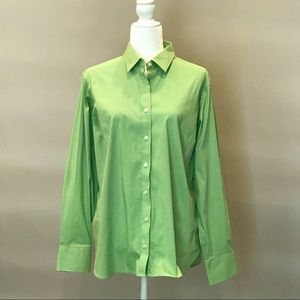 Land’s End Cotton Blend Shirt No-Gap Button Front